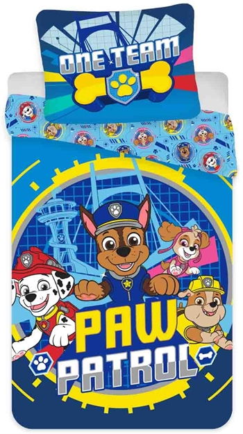 Paw Patrol Bettwäsche - Junior 100 x 140 cm - Ein Team - 2-in-1-Design - Bettwäsche-Set aus 100 % Baumwolle