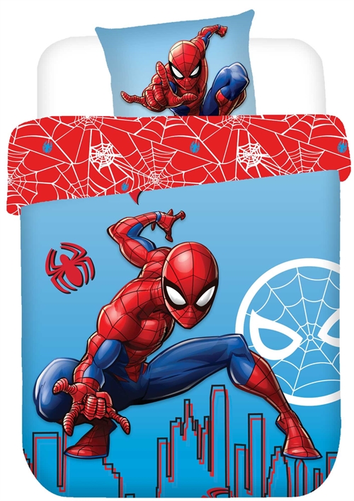 Spiderman-Bettwäsche – 100 % weiche Baumwolle – 140 x 200 cm – Spiderman-Wendebettgarnitur – Deckenbezug mit 2 Motiven