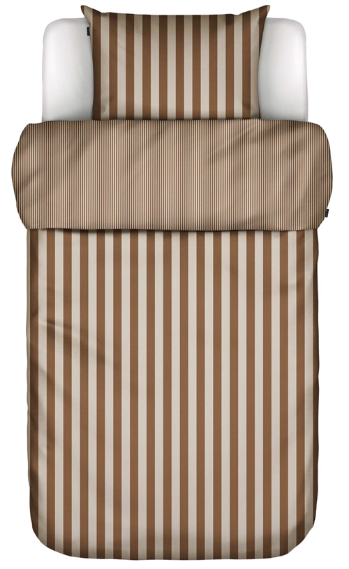 Marc O\'Polo Bettwäsche - 140x220 cm - 100% enzymgewaschener Baumwolle - Classic Stripe Toffee Brown