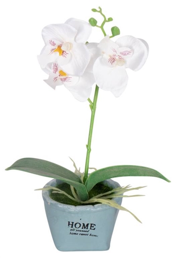 Künstliche Orchidee - Höhe 26 cm - Wunderschöne weiße Blüten - Künstliche Topfpflanze