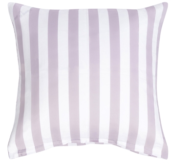 Kissenbezug 60x63 cm - Weicher Baumwollsatin - Nordic Stripe - Lavendel und Weiß