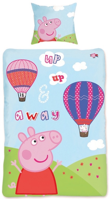 Peppa Wutz Bettwäsche - 140x200 cm - Peppa Wutz - Up Up Away - Bettbezug mit 2 Designs - Bettwäsche aus Baumwolle