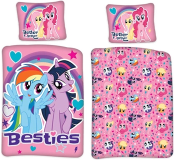 Junior-Bettwäsche 100x140 cm - My Little Pony Besties - 2-in-1-Design - 100 % Baumwolle