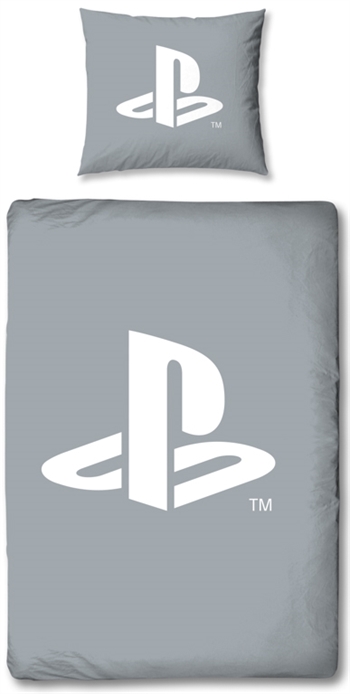 Playstation-Bettwäsche - 140 x 200 cm - PS5-Bettwäsche-Set - 2-in-1-Design - Graue Bettwäsche aus 100 % Baumwolle