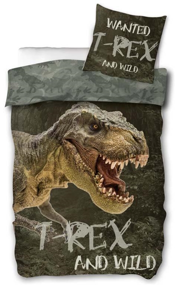 Bettwäsche 140x200 cm - T-Rex Dinosaurier-Bettwäsche - 2-in-1 Design - Kinderbettwäsche aus 100 % Baumwolle