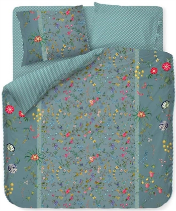 Bettwäsche mit Blumenmuster 200 x 220 cm - Petites Fleurs - Blaue Bettwäsche für Doppeldecke - 2-in-1-Design - 100 % Baumwolle - Pip Studio