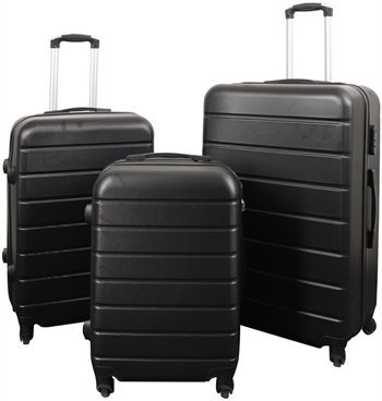 Koffer-Set - 3-tlg. - Exklusive Hardcase Koffer im Angebot - Schwarz mit Streifen