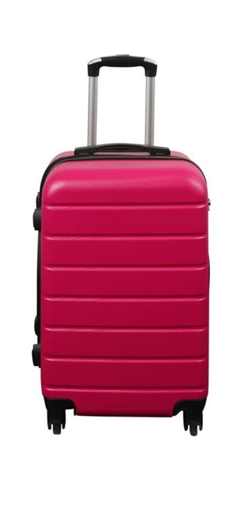 Kabinenkoffer - Hardcase Koffer-Angebot - Mit 4 Rollen - Rosa Streifen