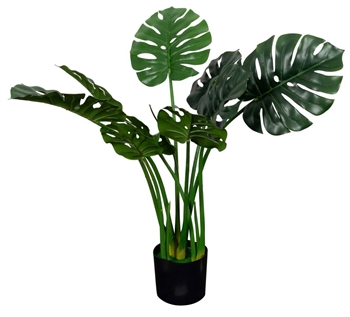 Künstliche Fingerphilodendron Pflanze - Höhe 80 cm - Dicht mit grünen Blättern - Künstliche Bodenpflanze