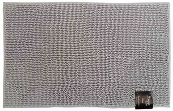 Badematte 50x80cm - rutschfeste Badematte in Hellgrau - Mohn - Premium by Borg