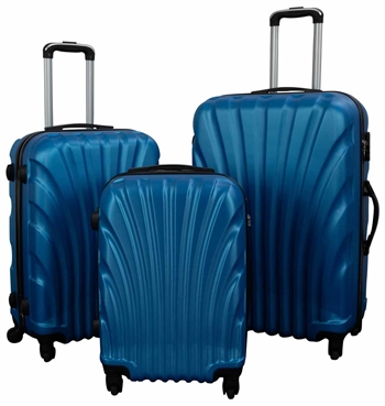 Koffer-Set - 3-tlg. Hardcase-Koffer - Blaue Muschel