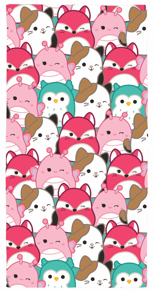 Squishmallows Handtuch – 70 x 140 cm – Kinderhandtuch mit Squishmallows – Badehandtuch 100 % Baumwolle