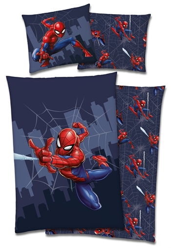 Spiderman Junior-Bettwäsche 100 x 140 cm - Flying - 2 in 1 - 100 % Baumwolle