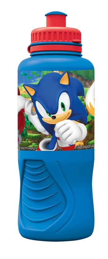 Sonic blaue Trinkflasche - Trinkflasche mit Trinkschnabel für Kinder - Sonic, Tails und Knuckles