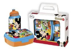 Disney Brotdose mit Trinkflasche - Brotdosen-Set in 2 Teilen für Kinder - Mickey und Goofy