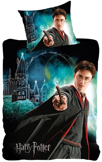 Bettwäsche 140x200 cm - Harry Potter - Leuchtende schwarze Bettwäsche - 2 in 1 - Kinderbettwäsche aus 100 % Baumwolle