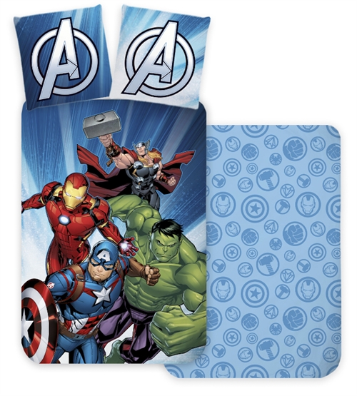 Avengers Bettwäsche, 140x200 cm - Superhelden Bettwäsche - Bettwäsche-Set aus 100 % Baumwolle