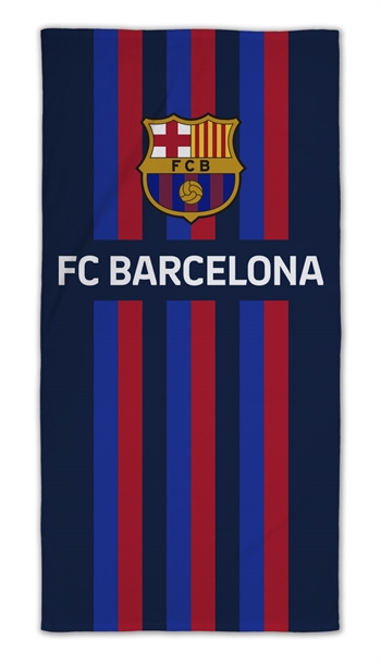 FC Barcelona Handtuch - 70 x 140 cm - FCB-Logo und Streifen - 100 % Baumwolle - Strandtuch