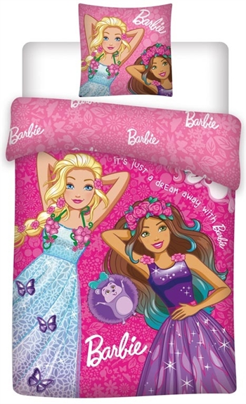 Junior-Bettwäsche 100 x 140 cm - Barbie Junior-Bettwäsche-Set - 2-in-1-Design - 100 % Baumwolle