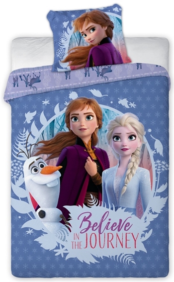 Frozen Junior-Bettwäsche 100 x 140 cm - Frozen 2 Anna und Elsa Junior-Bettwäsche-Set - 2-in-1 Design - 100 % Baumwolle