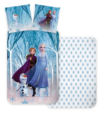 Frozen-Bettwäsche - 140 x 200 cm - Anna, Elsa und Olaf - 100 % Baumwolle - Frozen-Bettwäsche-Set