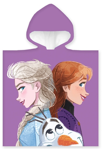 Badeponcho - Kinderhandtuch - Frozen Anna, Elsa und Olaf - 50x100 cm - 100% Baumwolle