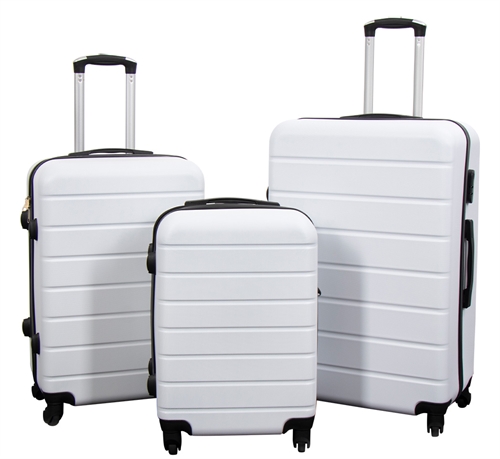 Koffer-Angebot - 3er-Set. - Exklusives Hardcase-Koffer-Set - Streifen Weiß