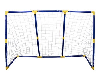 Großes Fußballtor aus Hartplastik 209 x 142 cm - inkl. Ball und Pumpe – Einfacher Aufbau 2-in-1: 1 großes oder 2 kleine Tore