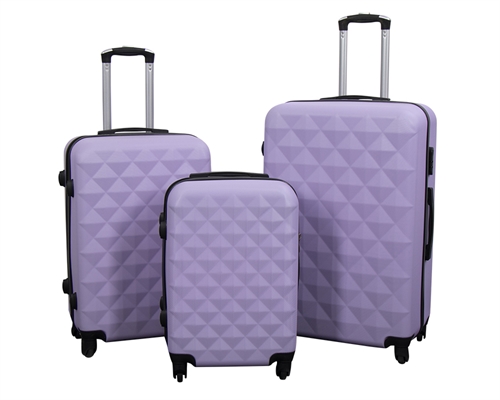 Koffer-Set - 3 Stück - Exklusives Hardcase-Koffer-Set-Angebot - Diamant Lila