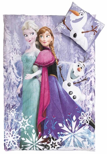 Frozen Junior-Bettwäsche - Frozen - Anna und Elsa Bettwäscheset mit Olaf - 2-in-1-Design - 100 % Baumwolle