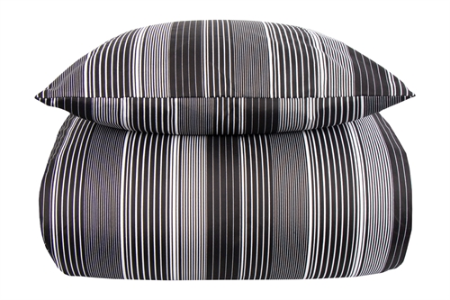 Bettwäsche für Doppeldecke 200 x 220 cm - Stripe schwarzes Bettwäscheset - Mikrofaser-Bettwäsche von In Style