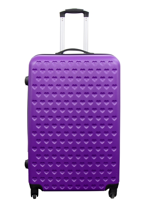 Großer lila Koffer mit Herzen - Hardcase Koffer-Angebot - Exklusiver Reisekoffer