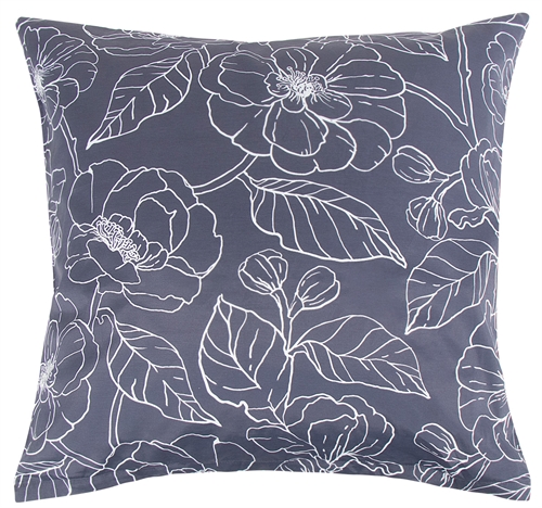 Kissenbezüge 60x63 cm - Kissenbezüge mit blauem Blumenmuster aus Polyester-Baumwolle - Borg Living