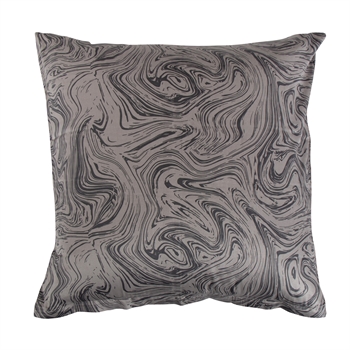 Kissenbezug 60x63 cm - 100 % weicher Baumwollsatin - Marmor Dunkelgrau - Von By Night