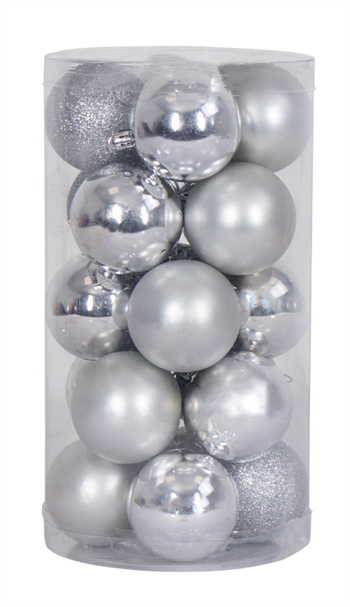 Weihnachtskugeln - 20 Stück Silber - 6 cm Durchmesser - Schöner Christbaumschmuck