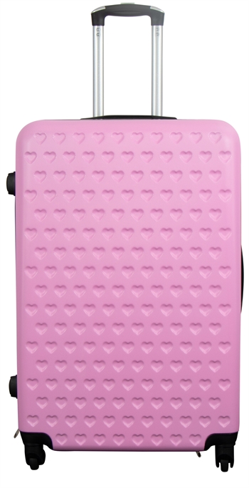 Großer Koffer Rosa mit Herzen Hardcase Koffer-Angebot - Exklusiver Reisekoffer