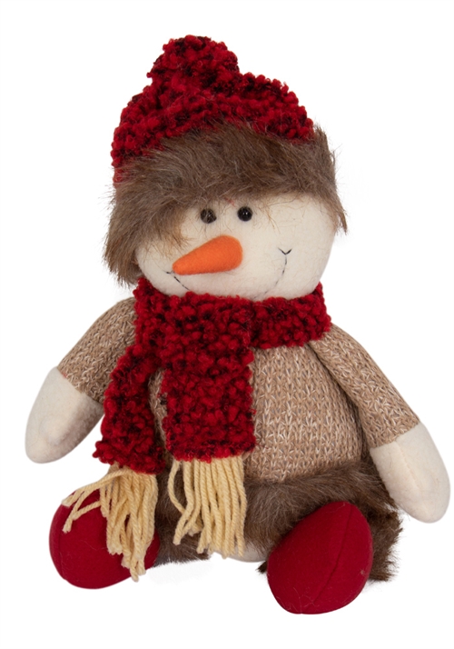 Schneemann mit Schal und Strickpullover - 30 cm - Perfekte Weihnachtsdekoration für dein Zuhause