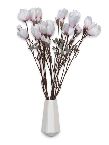 Magnolienzweige - 89 cm - Schöner und künstlicher Zweig mit weißen und rosa Blüten - Dekoration fürs Zuhause