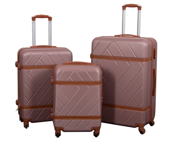 Koffer-Set - 3-tlg. - Hardcase-Reisekoffer - Retro-Pink - Leichte Koffer