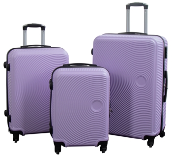 Koffer-Set mit 3 Stück - Exklusives Hardcase Koffer-Set Angebot - Hellviolette Kreise