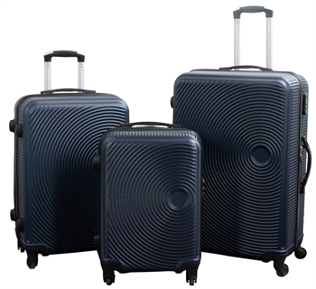 Koffer-Set mit 3 Stück - Exklusives Hardcase-Koffer-Set Angebot - Dunkelblaue Kreise