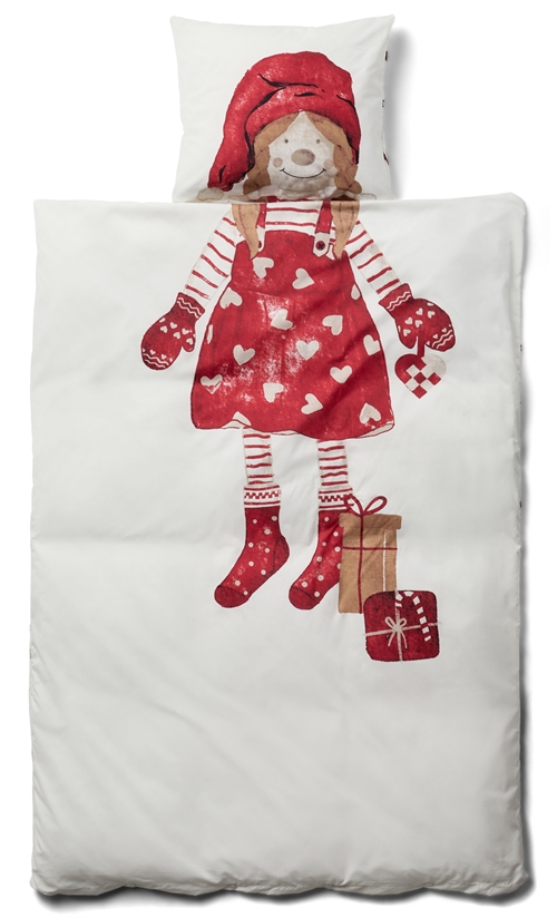 Junior-Bettwäsche mit Weihnachtsmädchen-Motiv - 100x140 cm - Wendedesign - In style Bettwäsche-Set