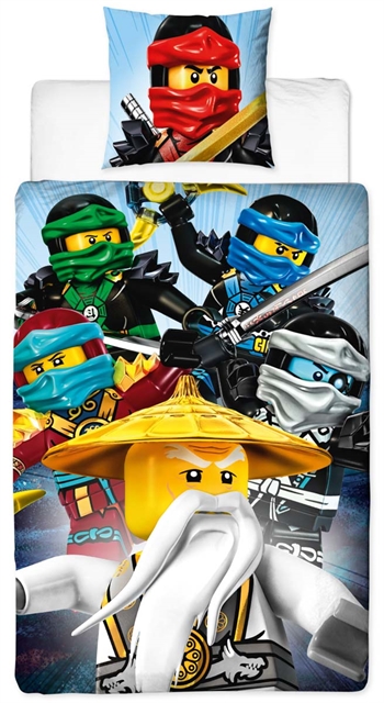 Ninjago Bettwäsche 140x200 cm - Master Wu - Ninjago Lego Bettwäsche für Kinder - 2-in-1 Design - Bettwäsche-Set aus 100 % Baumwolle