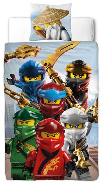 Ninjago Bettwäsche - 140x200 cm - LEGO Ninjago Master Wu - 2 in 1 Bettwäsche-Set - 100 % Baumwolle