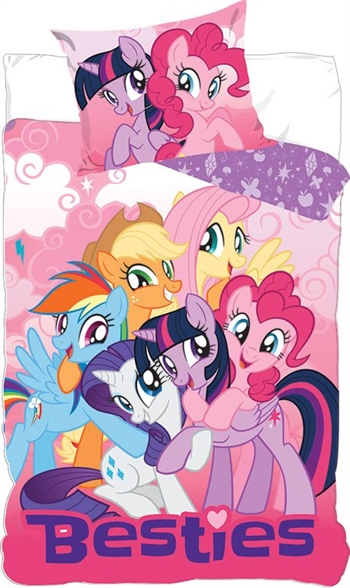 My Little Pony Bettwäsche - 150 x 210 cm - MLP Besties - 2-in-1-Design - Bettwäscheset aus 100 % Baumwolle