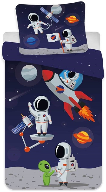 Astronaut Junior-Bettwäsche 100x140 cm - Astronautenbettwäsche - 2-in-1 Design - 100 % Baumwolle