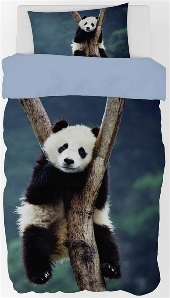 Panda-Bettwäsche - 140x200 cm - Panda im Baum - Bettwäsche-Set aus 100 % Baumwolle - Kinderbettwäsche