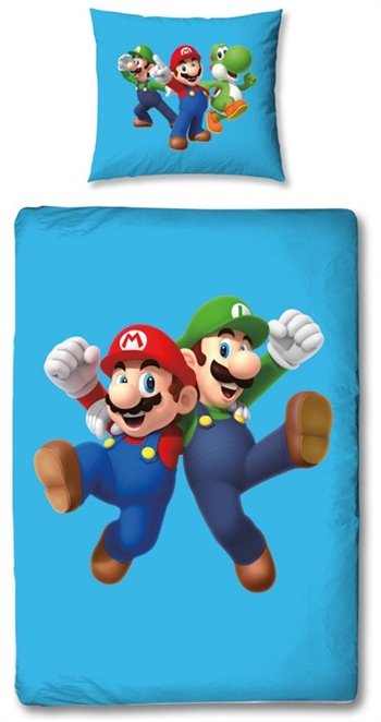 Super Mario-Bettwäsche - 140x200 cm - Wendebettbezug - 100 % Baumwolle