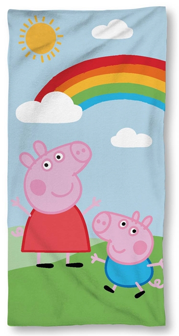 Strandtuch - Peppa Wutz - 70x140 cm - 100% Baumwolle - Peppa und Schorsch Handtuch