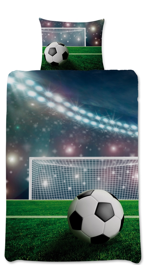 Fußballbettwäsche - 140x200 cm - Stadion - Bettbezug mit 2-in-1-Design - Bettwäsche-Set aus 100 % Baumwolle